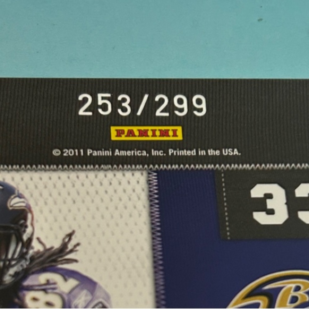 2011 Panini Threads Rookie Collection Jersey #33 Ravens Torrey Smith #/299 - Picture 3 of 3